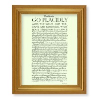 10" x 12" Gold Leaf Finish Beveled Frame with 8" x 10" Go Placidly Textured Art