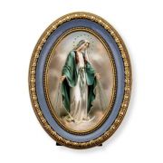 5 1/2" x 7 1/2" Oval Gold-Leaf Frame with a Our Lady of Grace Print