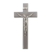 11" Grey Cross with Fine Pewter Corpus 11" Grey Cross with Fine Pewter Corpus