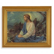 10" x 12" Gold Leaf Finish Beveled Frame with 8" x 10" Meditation in the Garden Textured Art