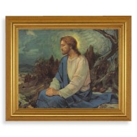 10" x 12" Gold Leaf Finish Beveled Frame with 8" x 10" Meditation in the Garden Textured Art