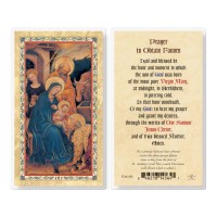 25pk - Prayer To Obtain Favors Gold Stamped Laminated Holy Card  Pk 25