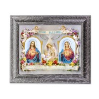 10 1/2" x 12 1/2" Grey Oak Finish Frame with an 8" x 10" Baby Room Blessing Print