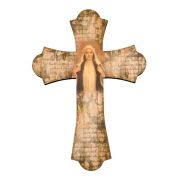 Immaculate Heart of Mary 12" Laser Cut Wood Vintage Cross