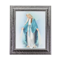 10 1/2" x 12 1/2" Grey Oak Finish Frame with an 8" x 10" Our Lady of Grace Print