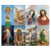 Assorted Latino Saints Eight-Up Micro Perforated Holy Cards