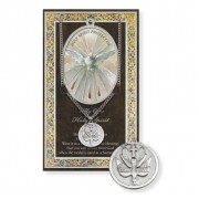 Holy Spirit Genuine Pewter Medal on a 24" Chain with Biography and Picture Folder