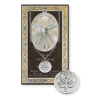 Holy Spirit Genuine Pewter Medal on a 24" Chain with Biography and Picture Folder Holy Spirit Genuine Pewter Medal on a 24" Chain with Biography and Picture Folder