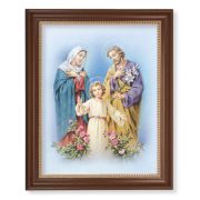 13 1/2" x 16 9/16" Walnut Finished Frame with 11" x 14" Holy Family Textured Art