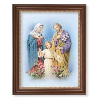 13 1/2" x 16 9/16" Walnut Finished Frame with 11" x 14" Holy Family Textured Art