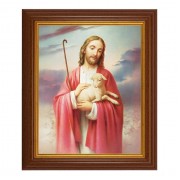 10 1/2" x 12 1/2" Walnut Finish Beveled Frame with 8" x 10" Good Shepherd Textured Art 10 1/2" x 12 1/2" Walnut Finish Beveled Frame with 8" x 10" Good Shepherd Textured Art