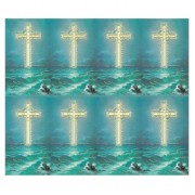 Cross On The Ocean Gold Stamped 8-Up Micro-Perf