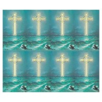 Cross On The Ocean Gold Stamped 8-Up Micro-Perf