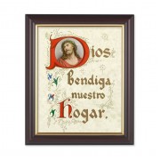 10" x 12" Walnut Frame with Gold Inside Lip and a 8" x 10" House Blessing (Spanish) Print