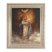 10" x 12" Ornate Silver Frame with a Mary with Monstrance Print