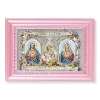 5 1/2" x 7" Pink Frame with Baby Room Blessing Print