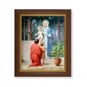 10 1/2" x 12 1/2" Walnut Finish Beveled Frame with 8" x 10" Holy Family with Saint John Textured Art 10 1/2" x 12 1/2" Walnut Finish Beveled Frame with 8" x 10" Holy Family with Saint John Textured Art