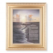 10 1/4" x 12 1/4" Satin Gold Frame with an 8" x 10" Footprints Print