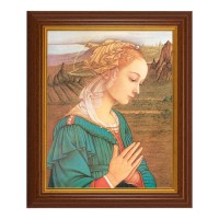 10 1/2" x 12 1/2" Walnut Finish Beveled Frame with 8" x 10" Lippi: Madonna Textured Art