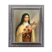 10 1/2" x 12 1/2" Grey Oak Finish Frame with an 8" x 10" Saint Therese Print