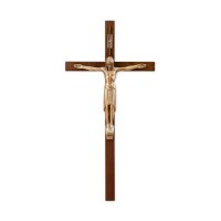 12" Walnut Cross with Museum Gold Finish Corpus