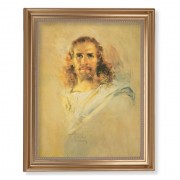 13 1/2" x 16 9/16" Gold Leaf Antique Finished Frame with 11" x 14" Our Lord Textured Art