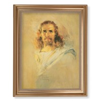 13 1/2" x 16 9/16" Gold Leaf Antique Finished Frame with 11" x 14" Our Lord Textured Art