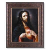 11 1/4" x 13 1/4" Art Deco Frame with an 8" x 10" The Sacred Heart of Jesus Print
