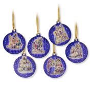 2" Round Christmas Tree Ornament - Nativity Scenes - Set of 6 (Enter Qty 6 for ONE set)