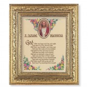 12 1/2" x 14 1/2" Ornate Gold Leaf Antique Frame with 8" x 10" A House Blessing Print