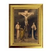 6 3/4" X 8 3/4" Gold Leaf Finish Frame with 5" X 7" The Crucifixion Of Christ Textured Art