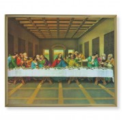 8" x 10" Gold Plaque Frame with a Last Supper Print