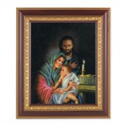 11 1/2" x 13 1/2" Cherry Frame with Gold Trim with an 8" x 10" The Holy Family Print