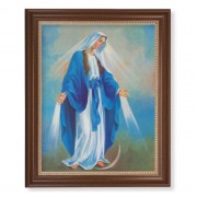 13 1/2" x 16 9/16" Walnut Finished Frame with 11" x 14" Our Lady of Grace Textured Art