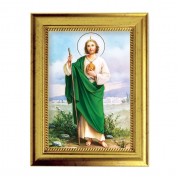 6 3/4" X 8 3/4" Gold Leaf Finish Frame with 5" X 7" Saint Jude Textured Art