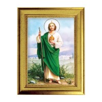 6 3/4" X 8 3/4" Gold Leaf Finish Frame with 5" X 7" Saint Jude Textured Art