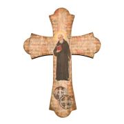 Saint Benedict 10" Laser Cut Wood Vintage Cross