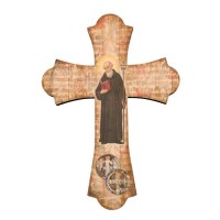 Saint Benedict 10" Laser Cut Wood Vintage Cross Saint Benedict 10" Laser Cut Wood Vintage Cross