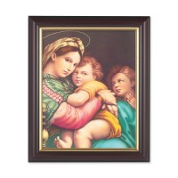 10" x 12" Walnut Frame with Gold Inside Lip and a 8" x 10" Raphael: Madonna of The Chair Print