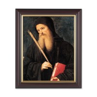 10" x 12" Walnut Frame with Gold Inside Lip and a 8" x 10" St. Benedict Print