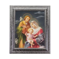 10 1/2" x 12 1/2" Grey Oak Finish Frame with an 8" x 10" Holy Family Print
