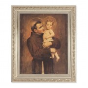 10" x 12" Ornate Silver Frame with a Chambers: St. Anthony with Jesus Print
