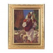 8 1/4" x 10 1/4" Gold Ornate Frame with a 6" x 8" Hook: The Good Shepherd Print