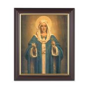 10" x 12" Walnut Frame with Gold Inside Lip and a 8" x 10" Madonna of the Rosary Print