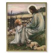 11" x 14" Gold Plaque Frame with a Jesus the Good Shepherd Print