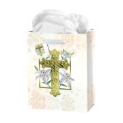 Easter Lily and Cross Medium Gift Bag with Tissue (Inc. of 10)