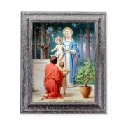 10 1/2" x 12 1/2" Grey Oak Finish Frame with an 8" x 10" The Holy Family with St. John the Baptist Print