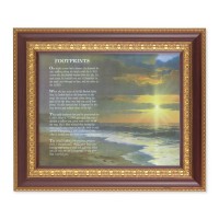 11 1/2" x 13 1/2" Cherry Frame with Gold Trim with an 8" x 10" Footprints Print