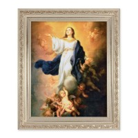 10" x 12" Ornate Silver Frame with a Murillo: Immaculate Conception Print 10" x 12" Ornate Silver Frame with a Murillo: Immaculate Conception Print