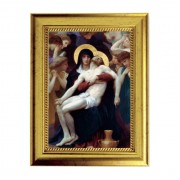 6 3/4" X 8 3/4" Gold Leaf Finish Frame with 5" X 7" Bouguereau: Beautiful Pieta Textured Art
